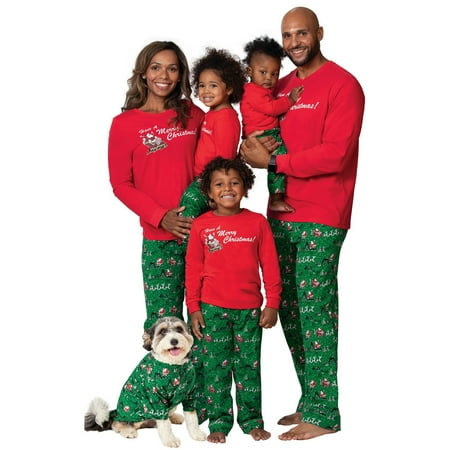 

Family Matching Christmas Pajamas Set Santa Claus Letter Print T-Shirt + Elk Print Pants Sleepwear