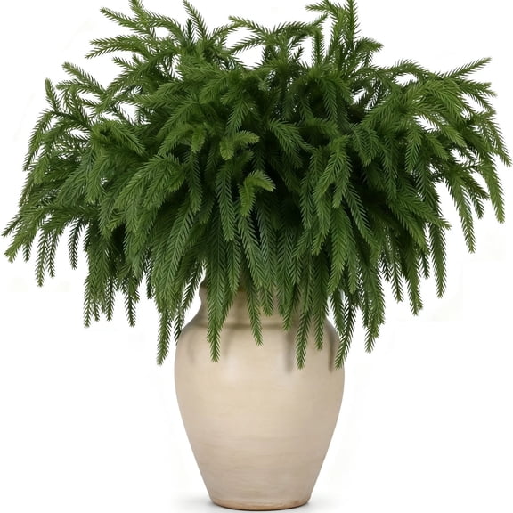 12 Pack 17.8" Artificial Norfolk Pine Christmas Branches – Ultra Realistic Faux Evergreen Picks for Garland & Wreath Making, Home Decor, DIY Crafts & Holiday Arrangements