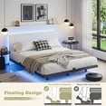 thumbnail image 6 of Bexfil Queen Size LED Floating Bed Frame with Remote Control and Charging Station, No Box Spring Needed, Easy to Assemble, 6 of 8