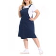 thumbnail image 4 of Agnes Orinda Women's Plus Overall Dresses Frayed Adjustable Strap Irregular Hem Denim Dress, 4 of 8