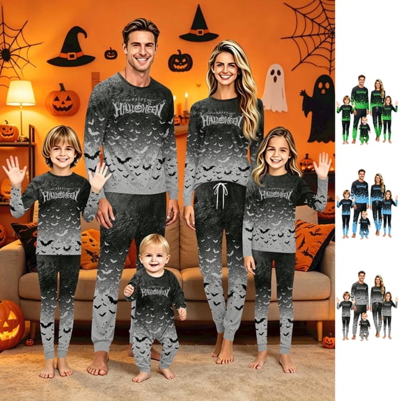 Halloween Family Pajamas Matching Sets Festival Pjs Family Jammies Long Sleeve Funny Novelty Halloween Spider Web Soft Two Piece Sets Fashion Holiday Family Pajamas Nightwear
