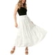 thumbnail image 2 of Faldas Boho para Mujeres Inspire Chic, Falda Maxi de Playa con Cintura Elástica Fruncida y Diseño en Capas, Color Blanco, 2 of 6