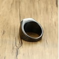 thumbnail image 5 of Men's Stainless Steel Gold/Silver/Black Plated Ring with Square Gemstone Multicolor Stone, 5 of 14