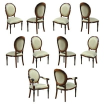 Round Back Mahogany Chairs, Set of 10