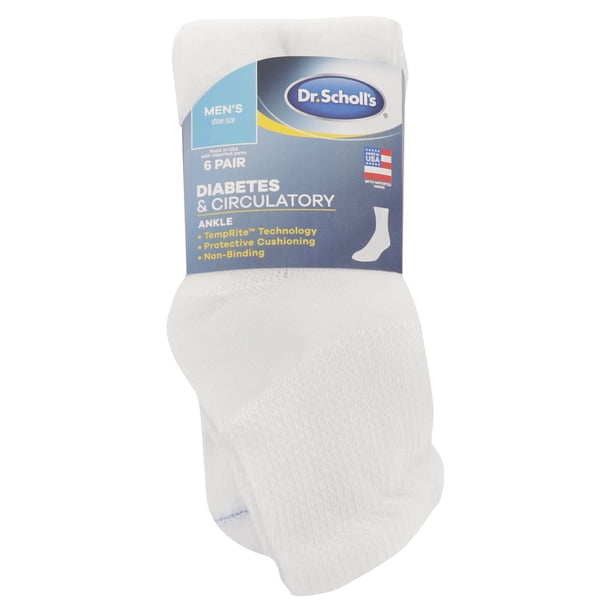 Calcetines tobilleros Dr. Scholl's para diabetes y problemas circulatorios para hombre (paquete de 6)