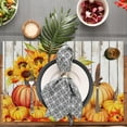 thumbnail image 2 of Fall Placemats Set of 6,12x18 Inch Thanksgiving Pumpkin Sunflower Autumn Farmhouse Rustic Seasonal Linen Place Mat Heat-Resistant Washable Fabric Table Mat for Party Kitchen Dining Home Decor, 2 of 6