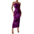 thumbnail image 1 of Vestido PRETTYGARDEN Strapless Bodycon Maxi Morado S, 1 of 7
