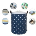 thumbnail image 4 of Caroeas 18.0-Inches Thicken Laundry Basket, Waterproof Large Laundry Basket Drawstring Closure, Collapsible Laundry Basket Soft Leather Handles, 4 of 4