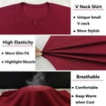 thumbnail image 3 of Ambiloof Men's Slim Fit Muscular V-Neck Casual T-Shirt, Long Sleeve, Stylish Business Top Basic T-Shirt Red/XL, 3 of 7
