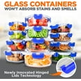 thumbnail image 3 of SereneLife 24-Piece Food Storage Containers Superior Glass Food Storage, 11-35 oz. Capacity, (Blue), 3 of 3