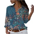 thumbnail image 1 of Pompotops Hauts de Mode pour Femmes Col Rabattu T-Shirts Décontractés Imprimés Amusants Blouse Chemise Imprimée, 1 of 6