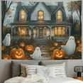 thumbnail image 2 of Fenyluxe  Halloween Cute Ghost Pumpkin Tapestry Wall Hanging Halloween Tapestries Goth Tapestry Horror Tapestry Wall Hanging for Bedroom 40x30inch, 2 of 6