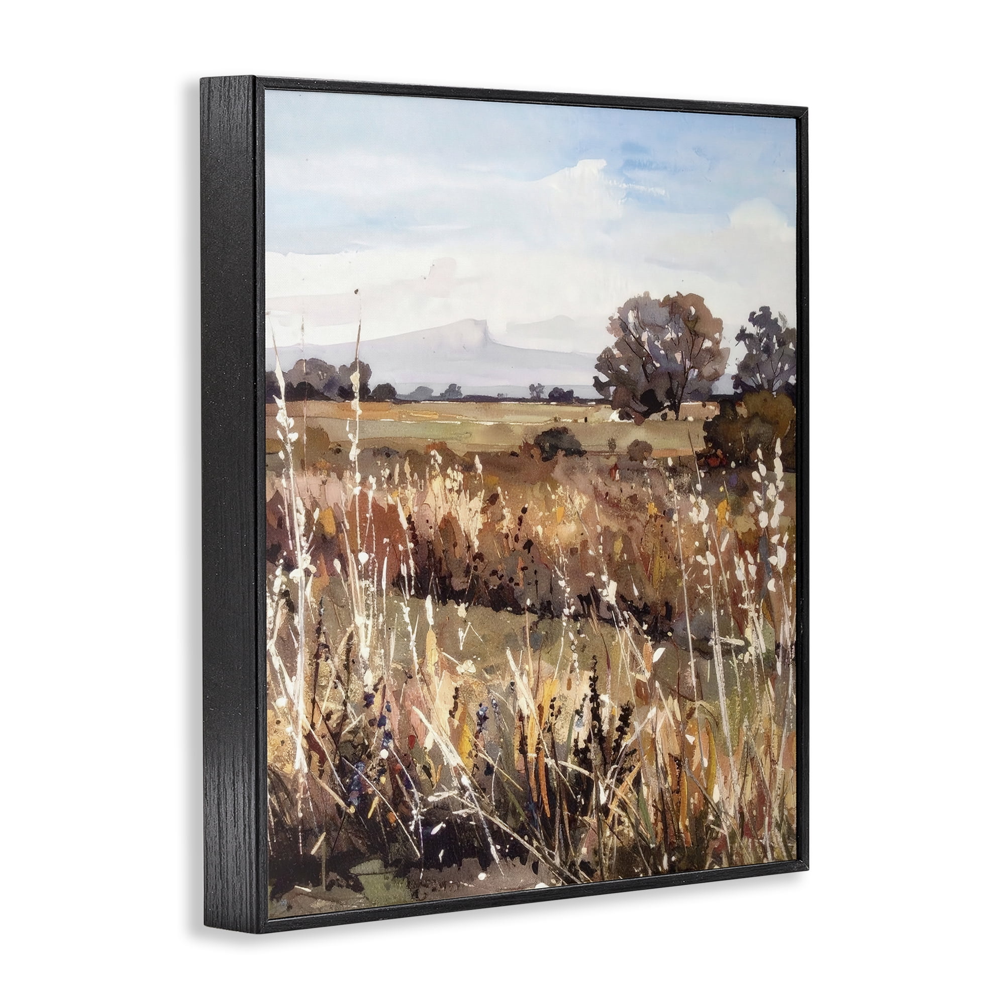 Stupell Industries Peaceful Meadow Expression Black Framed Giclee Art, design by Alonza Saunders