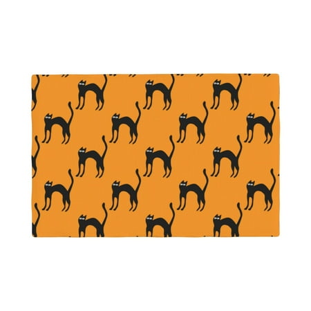 

Placemats Set of 4 funny halloween cat Heat Resistant Non - Slip Place mats Waterproof table mat for Kitchen Dining-6片装