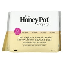 The Honey Pot Company 100% Organic Cotton Cover Incontinence Daytime Pads, 16 Count