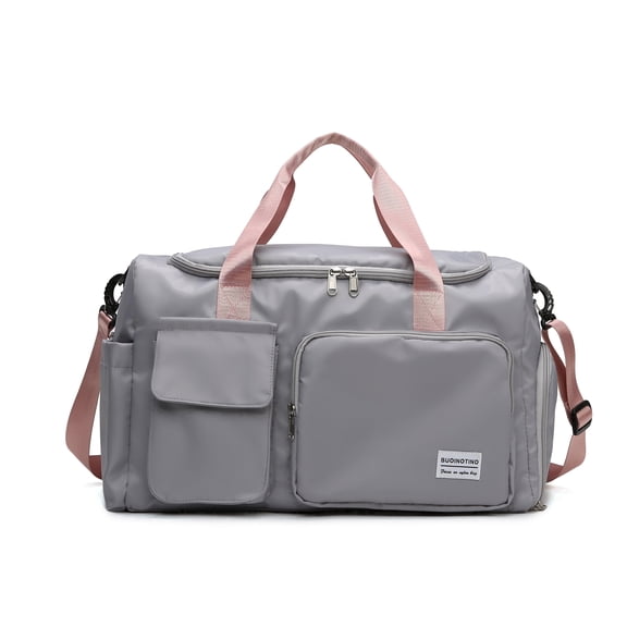 MTIANG Unisex 19 Inch Waterproof Nylon Shoe Compartment Travel Duffel Bag, Pink