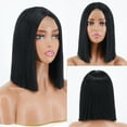 thumbnail image 1 of Side Part Bob Wigs Bone Straight Hair Wigs For Black Women Brazilian Pre-Plucked Part Lace Wig 12 14 Inch Short Bob Wig1B12, 1 of 2