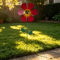 thumbnail image 5 of Metal Flowers for Outside Iron Garden Stakes Decorative with Rotating Petals, 22.84 Inches Tall for Courtyard Yard Ornament, 5 of 6
