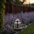 thumbnail image 2 of Rewenti Bloom Outdoor Garden Floating Hanging Solar Bird Feeder Birdbath Fountain Water Feature, 2 of 4