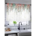 thumbnail image 5 of Sheer Curtains 45 Inch Length, Floral Leaves Semi Sheer Curtains Light Filtering Window Treatment, Summer Botanical Weeping Watercolor Privacy Voile Drapes for Living Room Bedroom 52x45 Inch, 5 of 7