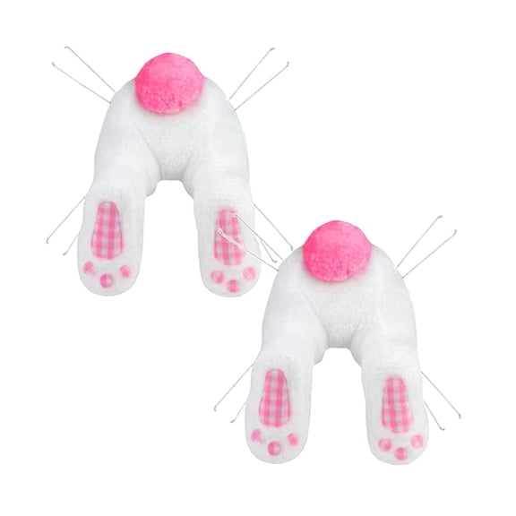 2Pcs Easter Decorations Unique Diy Easter Decorations Easter Decoration Supplies Bunny Tail Shape Cute Wreath Decoration Accessories Easter Decoration Hangs