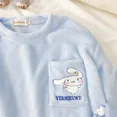 thumbnail image 3 of Sanrio Anime Cinnamoroll Clothes Kawaii Kuromi My Melody Flannel Pullover Coral Velvet Winter Thick Casual Loose Girl Gifts, 3 of 4