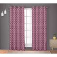 thumbnail image 2 of S4sassy Cotton Duck Flourish Damask Pink Double Panel Eyelet Living Room Door Curtains- 54x84 Inches, 2 of 5
