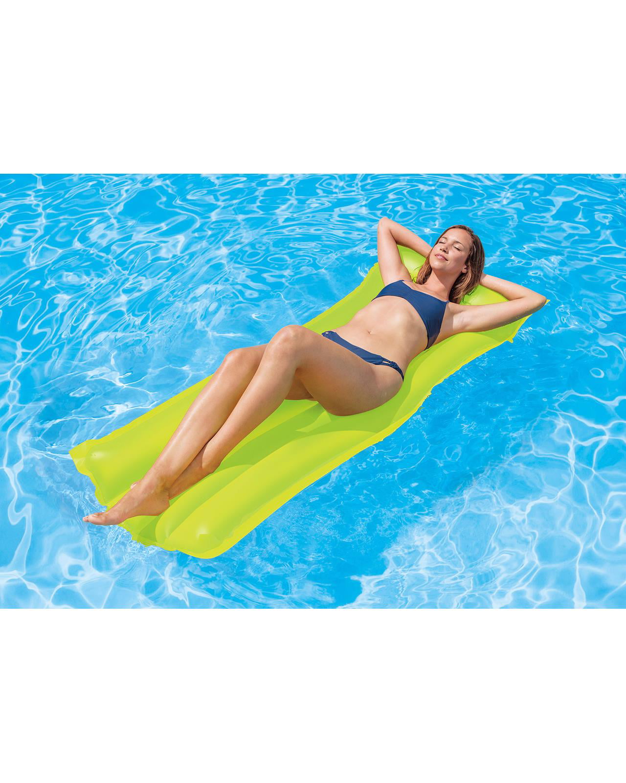 Colors May Vary Float Lounge Wemaker Inflatable Pool Float Raft for Adults & Kids Large Summer Outdoor Swimming Pool Mat Neon Frost Air Mat Mattress 72X30