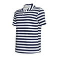 thumbnail image 2 of Rocae Navy Blue And White Stripes for Men's Short Sleeve Polo Shirt, Quick Drying Performance Moisture Wicking Sports Men's Golf Shirt Large, 2 of 9
