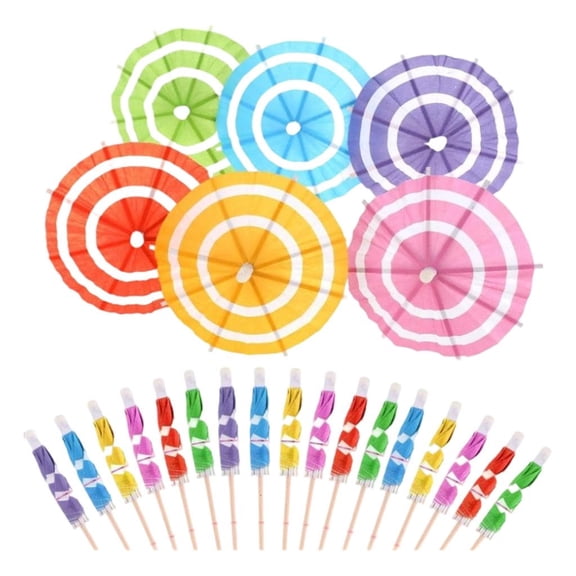 SDFGTstore Tropical Drink Decorations Pack of 50 Honeycomb Design Paper Straws and Mini Umbrellas Picks for Cocktails Parties