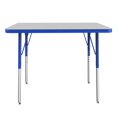 thumbnail image 1 of Factory Direct Partners FDP Rectangle Activity School and Office Table (24 x 36 inch), Standard Legs with Swivel Glides, Adjustable Height 19-30 inches; Quick Ship Single Box - Gray Top and Blue Edge, 1 of 4