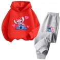 thumbnail image 3 of Conjunto de sudadera con capucha de Stitch Kawaii de marca, sudadera con capucha Later, jersey de manga larga de Sonic, conjunto de chándal para niño y niña, 3 of 5
