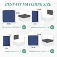 thumbnail image 6 of Snubbull Patio Furniture Cushions, Replacement Outdoor Cushions for 4-Seat Sectional Sofa,Waterproof & Zipped, Blue, 6 of 6