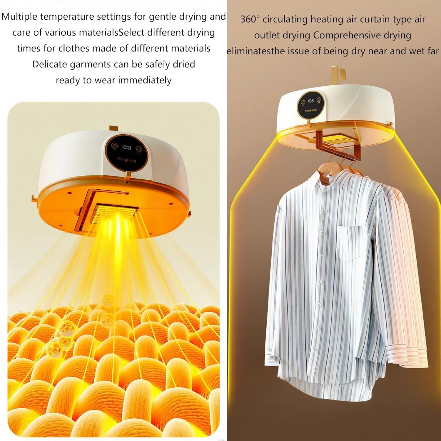GASRANW Upgraded Automatic Ironing Machine & Portable Clothes Dryer, Wireless Vertical Steam Closet for Home Use, Travel, Apartments – Fast Drying, Hands-Free Garment Steamer and Folding System