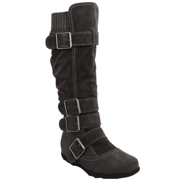 Women's Chunky Platform Knee High Boots – Block Heel Combat Boots, Mid Calf Cowgirl Style Boots For Fall & Winter