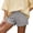 02-Light Gray, variant on Letdown Women's Striped Low Rise Mini Shorts Elastic Waist Knit Shorts Y2k Low Rise Color Block Knit Lounge Bottoms (01-Beige,One Size)