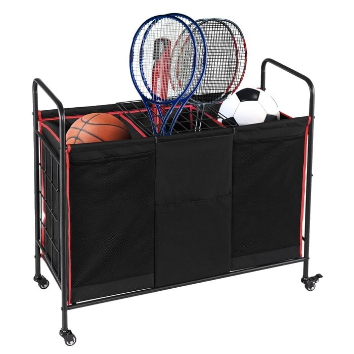 Sports Rack Equipment Garage Organizer Sport Ball Storage Cart