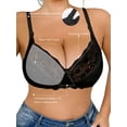 thumbnail image 4 of Minimizer Bras for Women Full Coverage Plus Size Bras Lifting Floral Lace Bra for Heavy Breast, 4 of 7