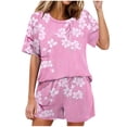 thumbnail image 1 of Conjunto de Pijama de las Mujeres de Moda Casual Color Sólido Casa Manga Corta Cuello Redondo Superior Y Pantalones, Ropa de Salón, 1 of 8