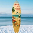 thumbnail image 5 of Sandy Claus Surfboard Sign – Beach Christmas Decor – Coastal Holiday Wall Art – Santa Surfing Tropical Sign – Nautical Xmas Porch Decoration, 5 of 7