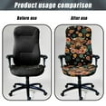 thumbnail image 4 of HELLHERO Boho Mandala Flower Print Desk Chair Cover, Highland Cattle Print Computer Chair Seat Covers Anti Scratch, Spandex Office Chairs Slipcover, Black, 4 of 7
