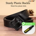 thumbnail image 5 of SUOSDEY Nickle Free Leather Belts for Men Black Belts for Jeans with Plastic Buckle, 5 of 8