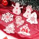 thumbnail image 4 of Campanas de copo de nieve de madera para decoración del hogar, 10 piezas, estrella de alce, adorno colgante para árbol de Navidad, accesorio artesanal, 2024, 4 of 4