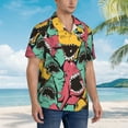 thumbnail image 5 of Goofa Angry Shark Pattern Hawaiian Shirt for Men, Unisex Summer Beach Casual Short Sleeve Button Down Shirts,Aloha Tropical Floral print shirt-3X-Large, 5 of 9