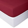 thumbnail image 2 of Cotton Sheet Twin-XL Size 1 PC Fitted Sheet Only with 8" Inch Deep Pocket - Satin Soft 100% Egyptian Cotton & 600TC, Bottom Sheets & Mattress Covers - Burgundy Solid., 2 of 6