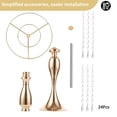 thumbnail image 6 of Nuptio 21.3in/54cm 2pcs Tall Crystal Gold Metal Vase Flower Stand Holder Table Centerpiece Decor,  Elegant Flower Wedding Anniversary Ceremony Party Hotel Decor, 6 of 9
