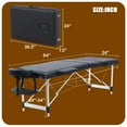 thumbnail image 2 of VIRRMO Aluminium Massage Table Portable with Neck Stretcher, 3 Folding 84 inch Adjustable Lash Bed Light Weight Massage Bed Tattoo Table for Eyelash Extensions Beauty (Aluminium, Black), 2 of 8