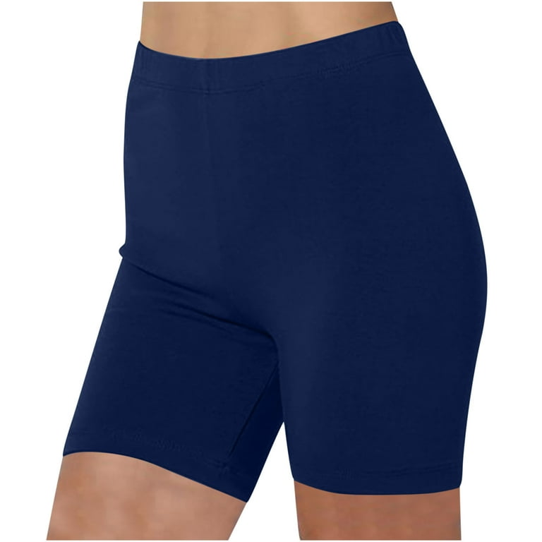Cadmus Women's High Waist Tummy Control Yoga Shorts 4/8 Spandex  Compression Biker Shorts Side Pockets, Black & Black & Black,Large 