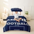 thumbnail image 2 of Erosebridal Football Court Pattern Twin Bedding,Ball Sport Games Duvet Cover Set For Soccer Lovers,Reversible Navy 2-Piece,No Comforter, 2 of 6