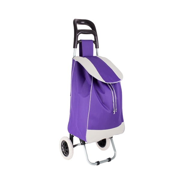 Carrito Plegable Multifuncional Queen Sense Ideal Para Mandado Supermercado Con Bolsa De Lona Color Morado